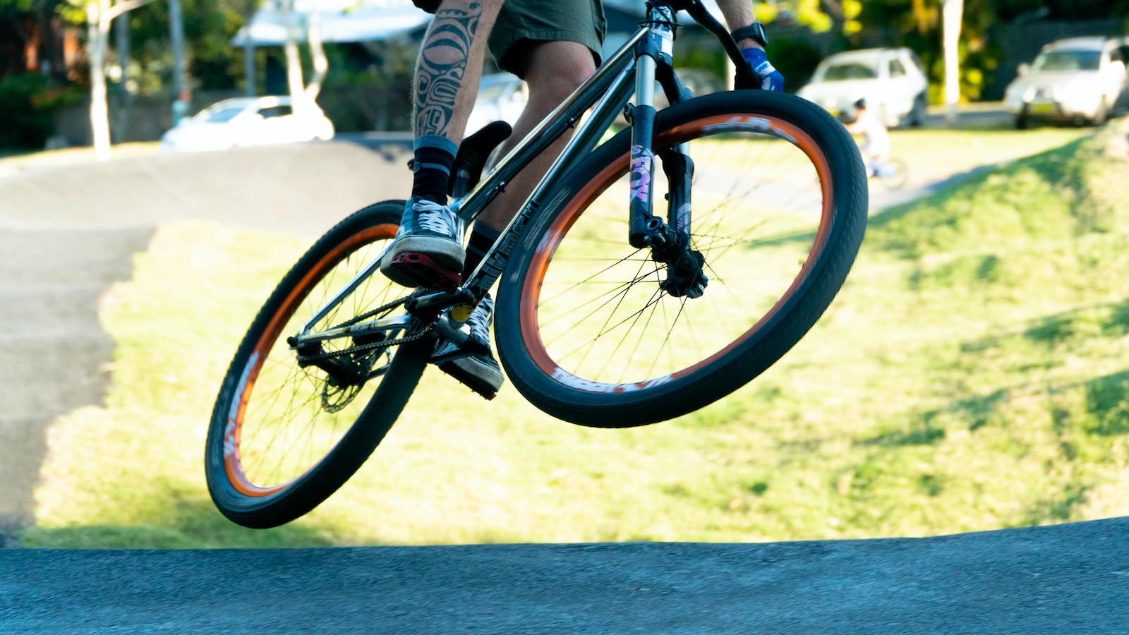 bike doing a wheelie
